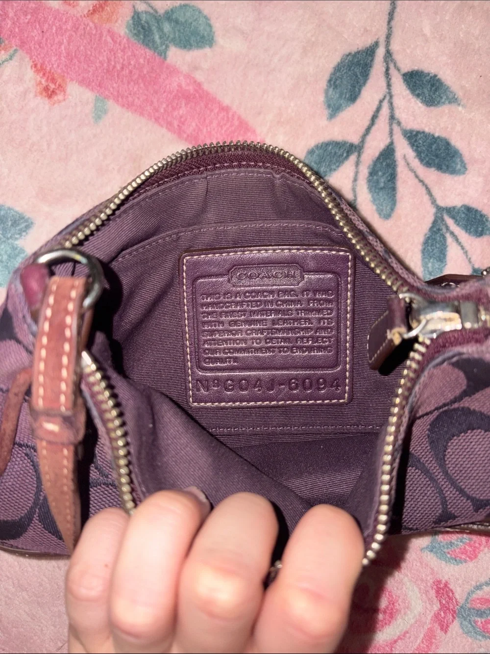 Coach Purple and Brown Signature Shoulder Bag - Picture 8 of 8